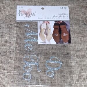 Studio His & Hers Wedding Shoe Stickers - Silver Glitter